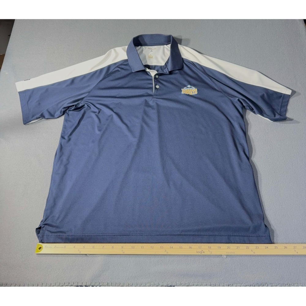Denver Nuggets Antigua Navy Golf Polo Mens Shirt Size XL